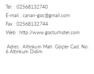 Hotel Gtur iletiim bilgileri